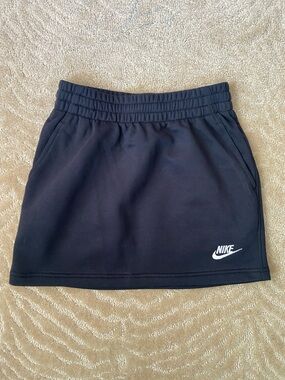 Nike Black Mini Athletic Skirt with White Logo
